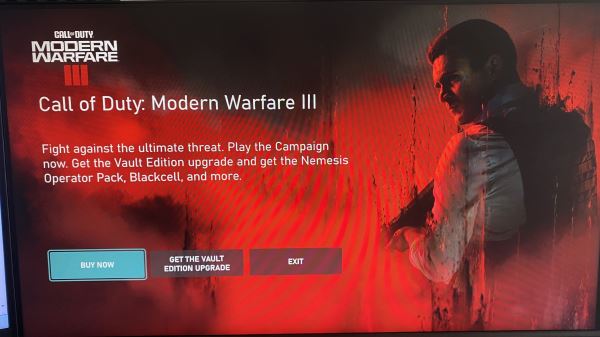 Microsoft добавила рекламу Call of Duty: Modern Warfare III во весь экран при включении консолей Xbox