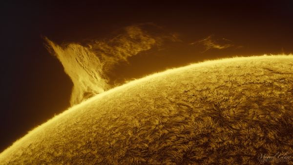 Огненный вихрь на Солнце, который в 10 раз больше Земли, показали в динамике